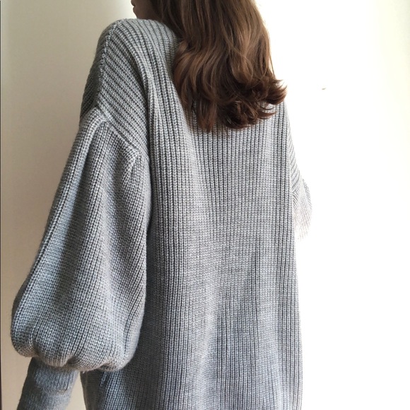 TOPSHOP BUBBLE SLEEVE OVERSIZED CARDIGAN - Picture 7 of 8